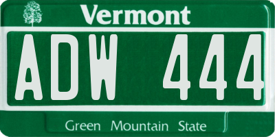 VT license plate ADW444