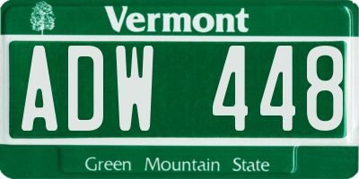 VT license plate ADW448