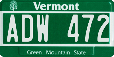 VT license plate ADW472