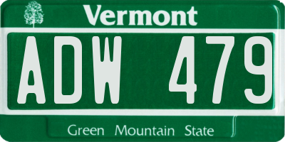 VT license plate ADW479