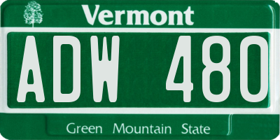 VT license plate ADW480