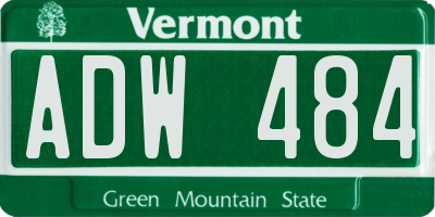 VT license plate ADW484