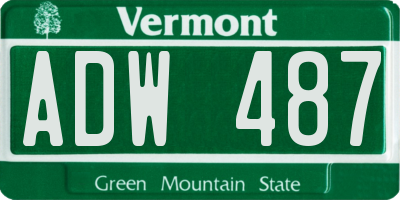VT license plate ADW487