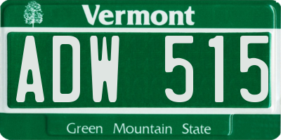 VT license plate ADW515