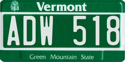 VT license plate ADW518