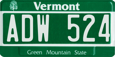 VT license plate ADW524