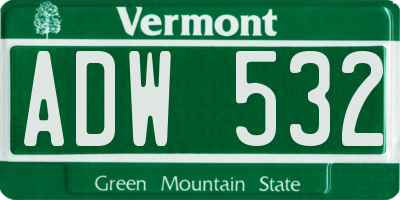 VT license plate ADW532