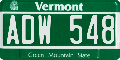 VT license plate ADW548