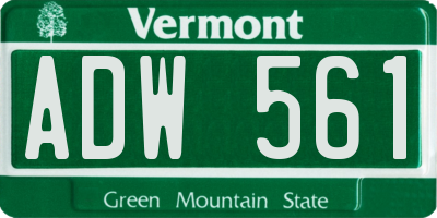 VT license plate ADW561