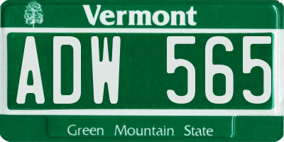 VT license plate ADW565