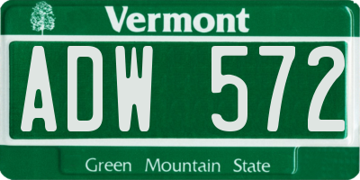 VT license plate ADW572