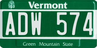 VT license plate ADW574