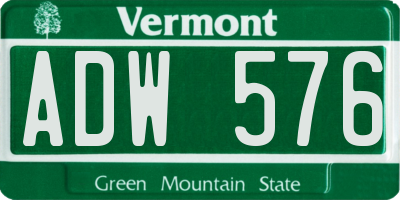 VT license plate ADW576