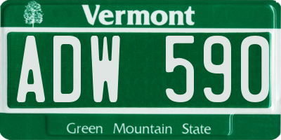 VT license plate ADW590