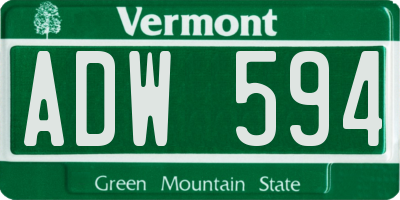 VT license plate ADW594