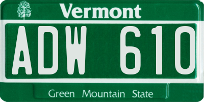VT license plate ADW610