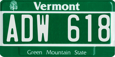 VT license plate ADW618