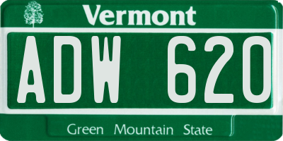 VT license plate ADW620