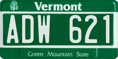 VT license plate ADW621