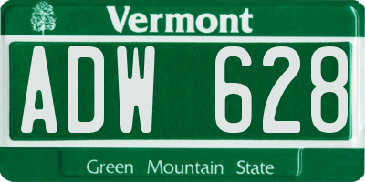 VT license plate ADW628