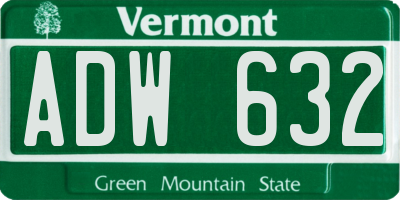 VT license plate ADW632