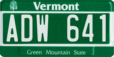 VT license plate ADW641