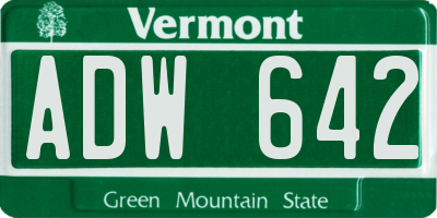 VT license plate ADW642