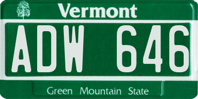 VT license plate ADW646