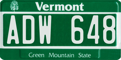 VT license plate ADW648