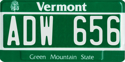 VT license plate ADW656