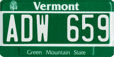 VT license plate ADW659