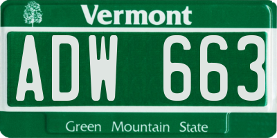 VT license plate ADW663