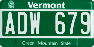 VT license plate ADW679