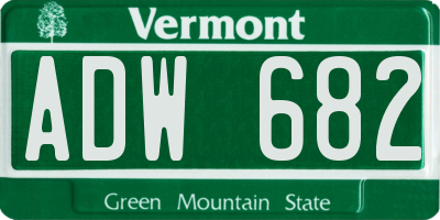 VT license plate ADW682