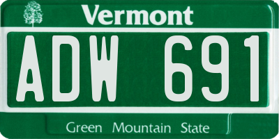 VT license plate ADW691