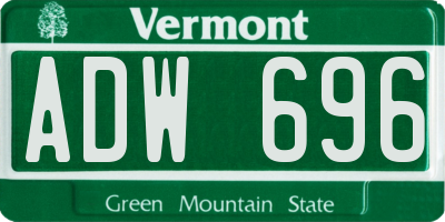 VT license plate ADW696