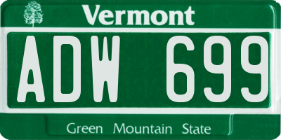 VT license plate ADW699
