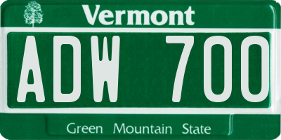 VT license plate ADW700