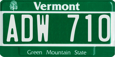 VT license plate ADW710