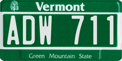 VT license plate ADW711