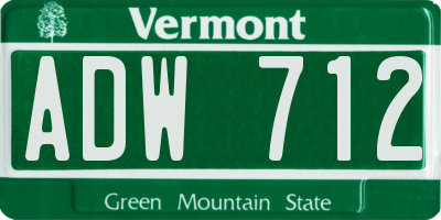 VT license plate ADW712