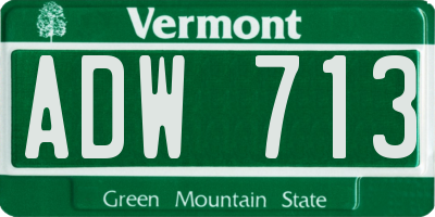 VT license plate ADW713