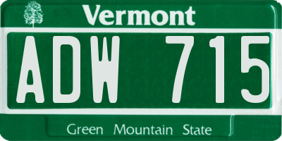 VT license plate ADW715