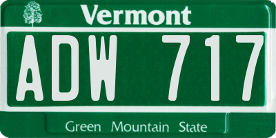 VT license plate ADW717