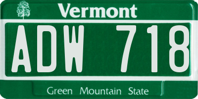 VT license plate ADW718