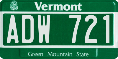 VT license plate ADW721