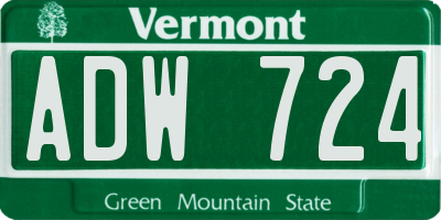 VT license plate ADW724