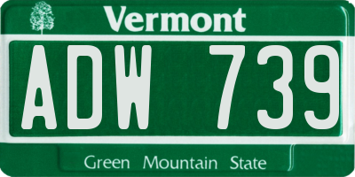 VT license plate ADW739