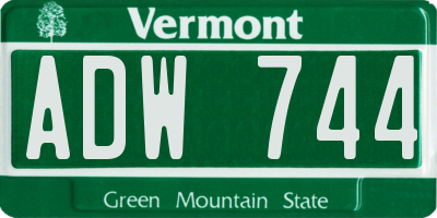 VT license plate ADW744