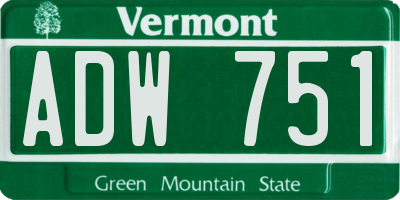 VT license plate ADW751